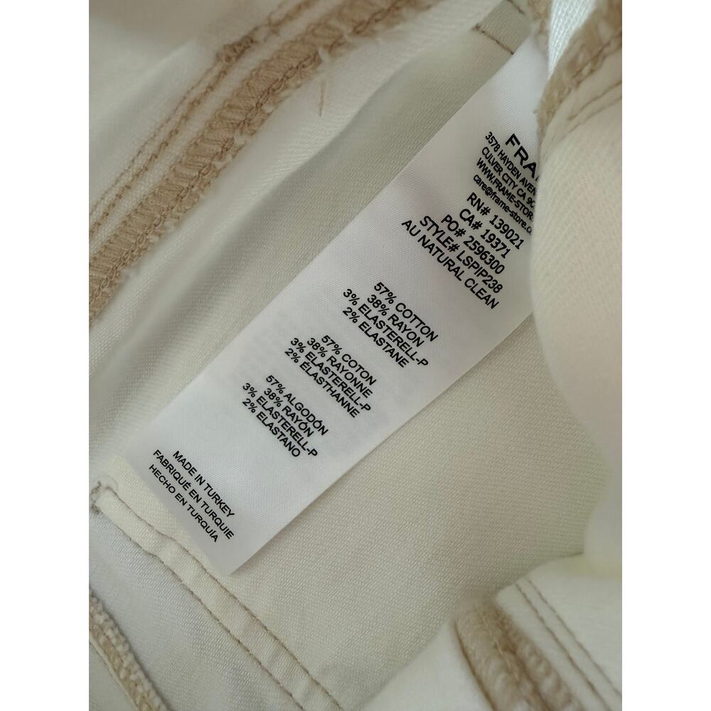 New $298 Frame Le Slim Palazzo Modernist Pocket Jeans Size 29 White Wide Leg - Picture 8 of 8